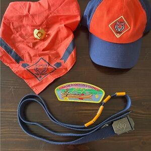 Tiger Scout Cap, neckerchief, and belt